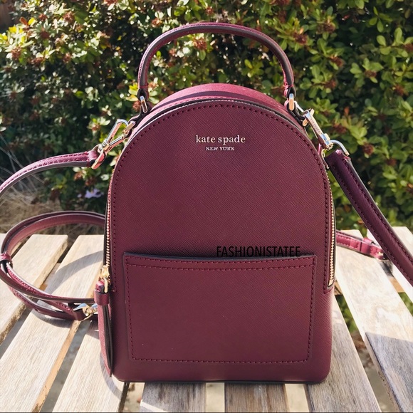 kate spade mini convertible backpack cherrywood - Picture 2 of 8